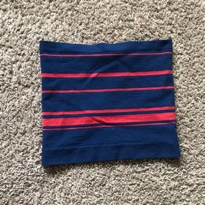 Blue and red striped crop top